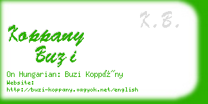 koppany buzi business card